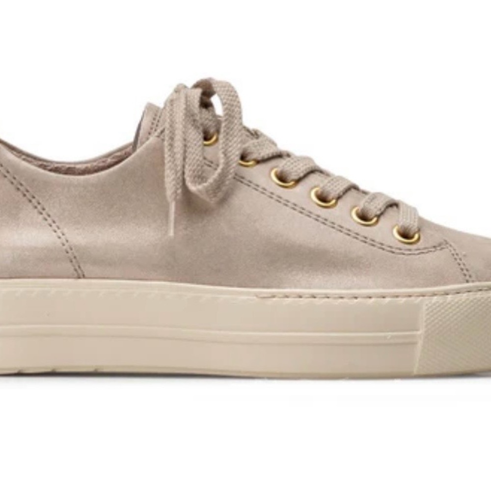 Paul Green Bixby Cashemire (Metallic Beige) Sneakers with Gold Details - Picture 6 of 6